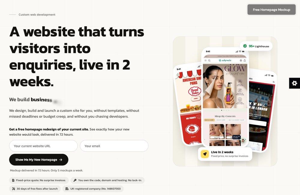 Hitori Tech homepage after the CRO audit