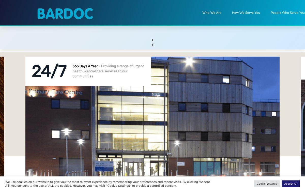 Bardoc website built by Hitori Tech, desktop view