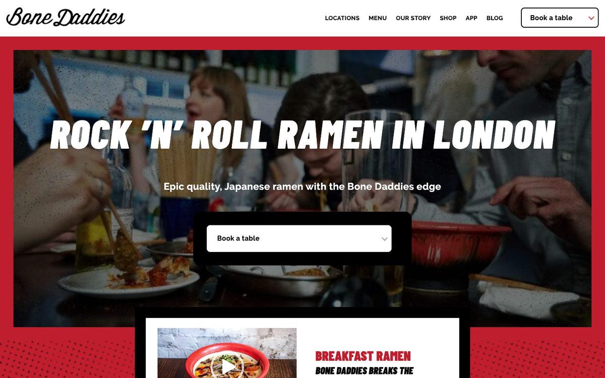 Bone Daddies website built by Hitori Tech, desktop view