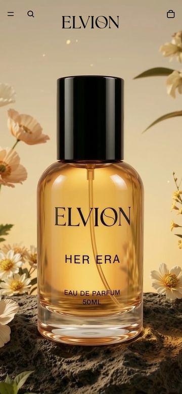 Elvion Parfums website, mobile view