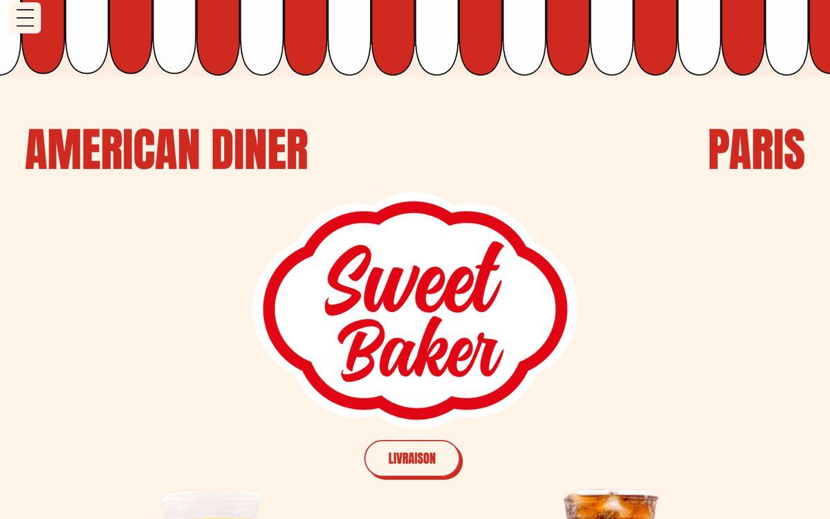 Sweet Baker website built by Hitori Tech, desktop view