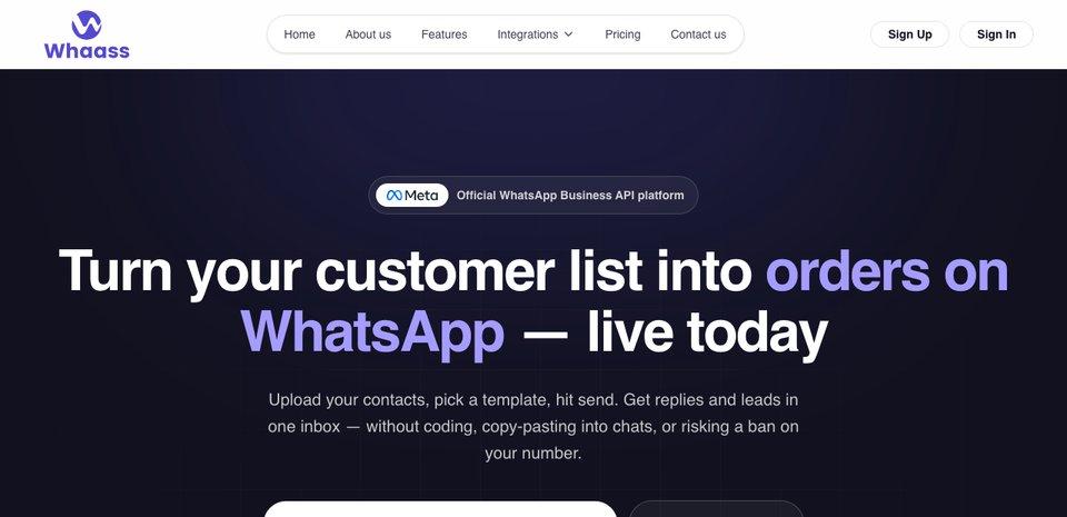 Whaass homepage